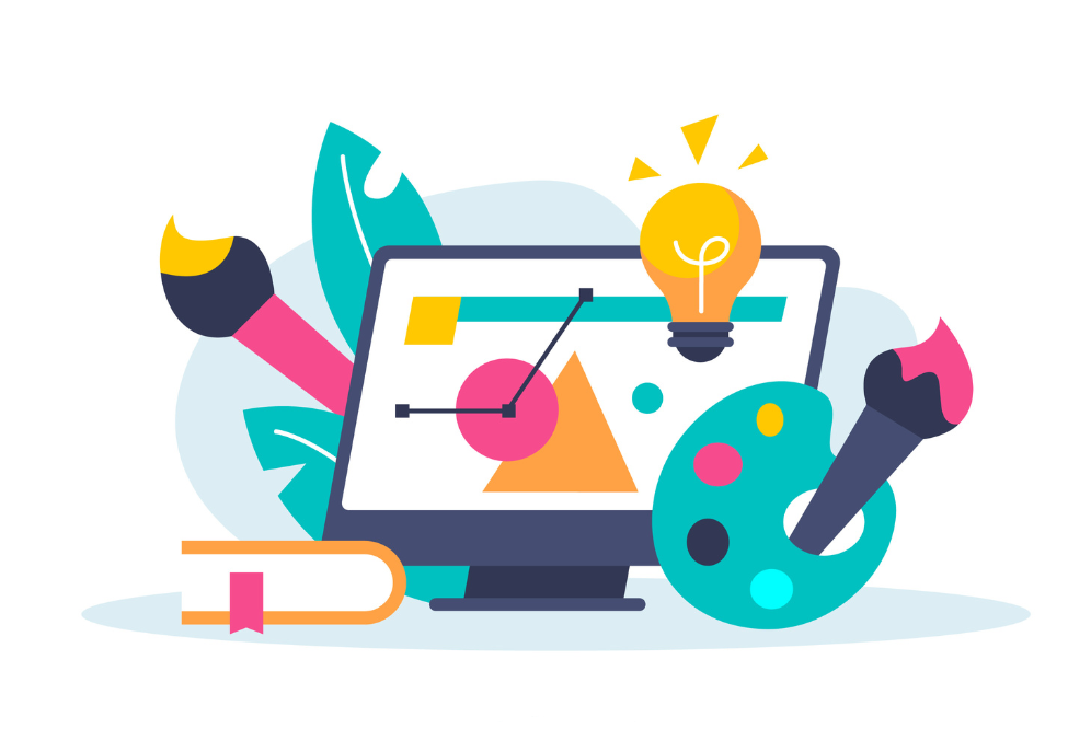 A23i Web Labs graphic designing section image, featuring unique graphics, logos, and content created to enhance brand identity and visual appeal.
